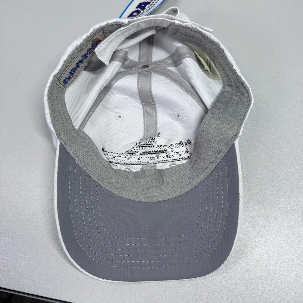 Adams Sea U Later White Strapback Baseball Cap Hat Boat Yacht Adjustable